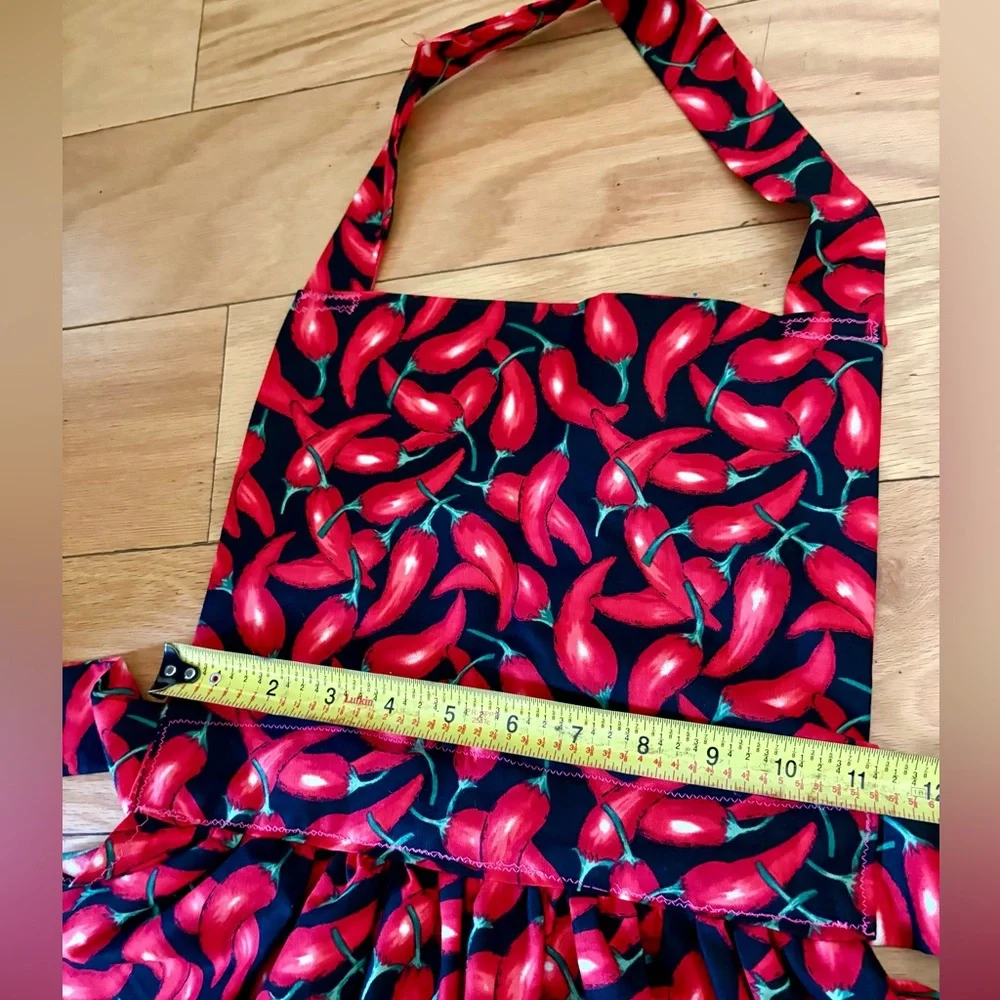 Kids Red Chili Pepper Print Apron